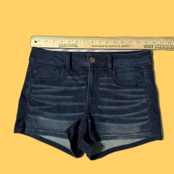 America Eagle High Rise Women's Navy/Blue Shorts Size 10 Super Super Stretch - Picture 2 of 7